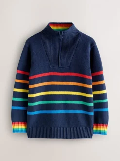 Little Bird by Jools Oliver Knitted Long Sleeve 1/4 Zip Jumper