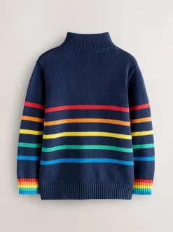 Little Bird by Jools Oliver Knitted Long Sleeve 1/4 Zip Jumper