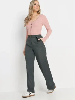 Long Tall Sally Wide Leg Belted Trousers