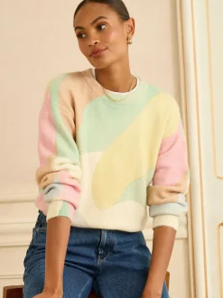Love & Roses Cosy Print Knitted Jumper