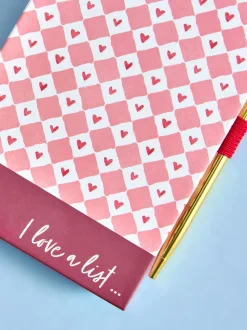 Love Heart List Pad and Pen