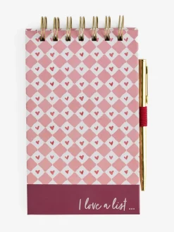Love Heart List Pad and Pen