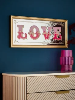 Love Mirror Slogan Wall Art