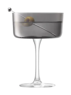 LSA International Set of 2 Lunar Champagne and Cocktail Glasses 230ml