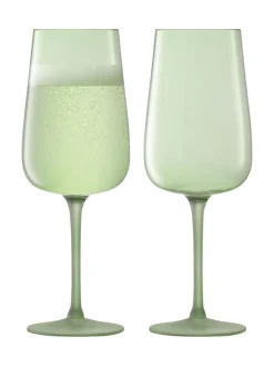 LSA International Set of 2 Arc Contrast Flute Glasses 280ml