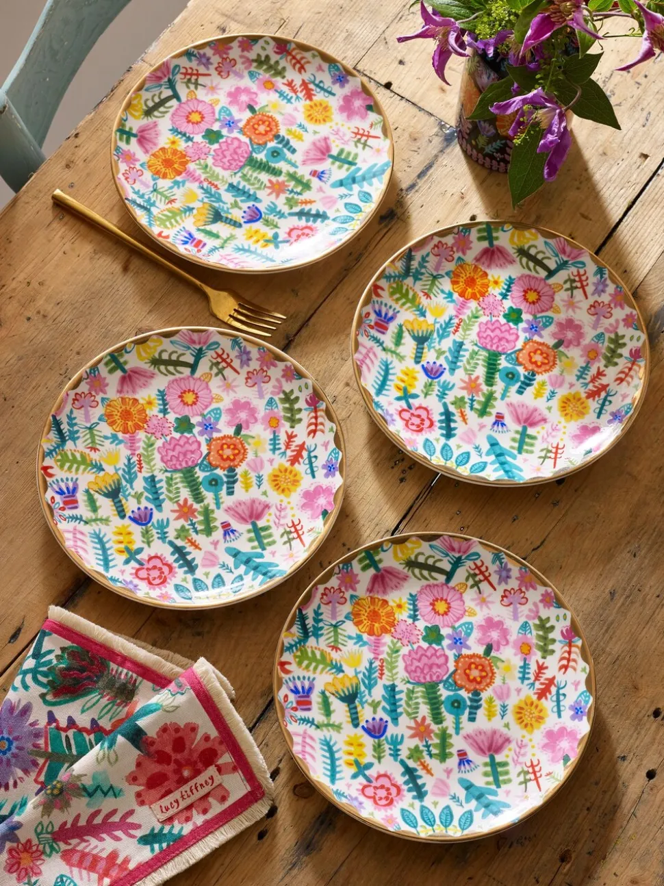 Lucy Tiffney - Set van 4 gebaksbordjes