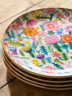 Lucy Tiffney - Set van 4 gebaksbordjes