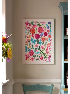 Lucy Tiffney canvas met bloemenprint