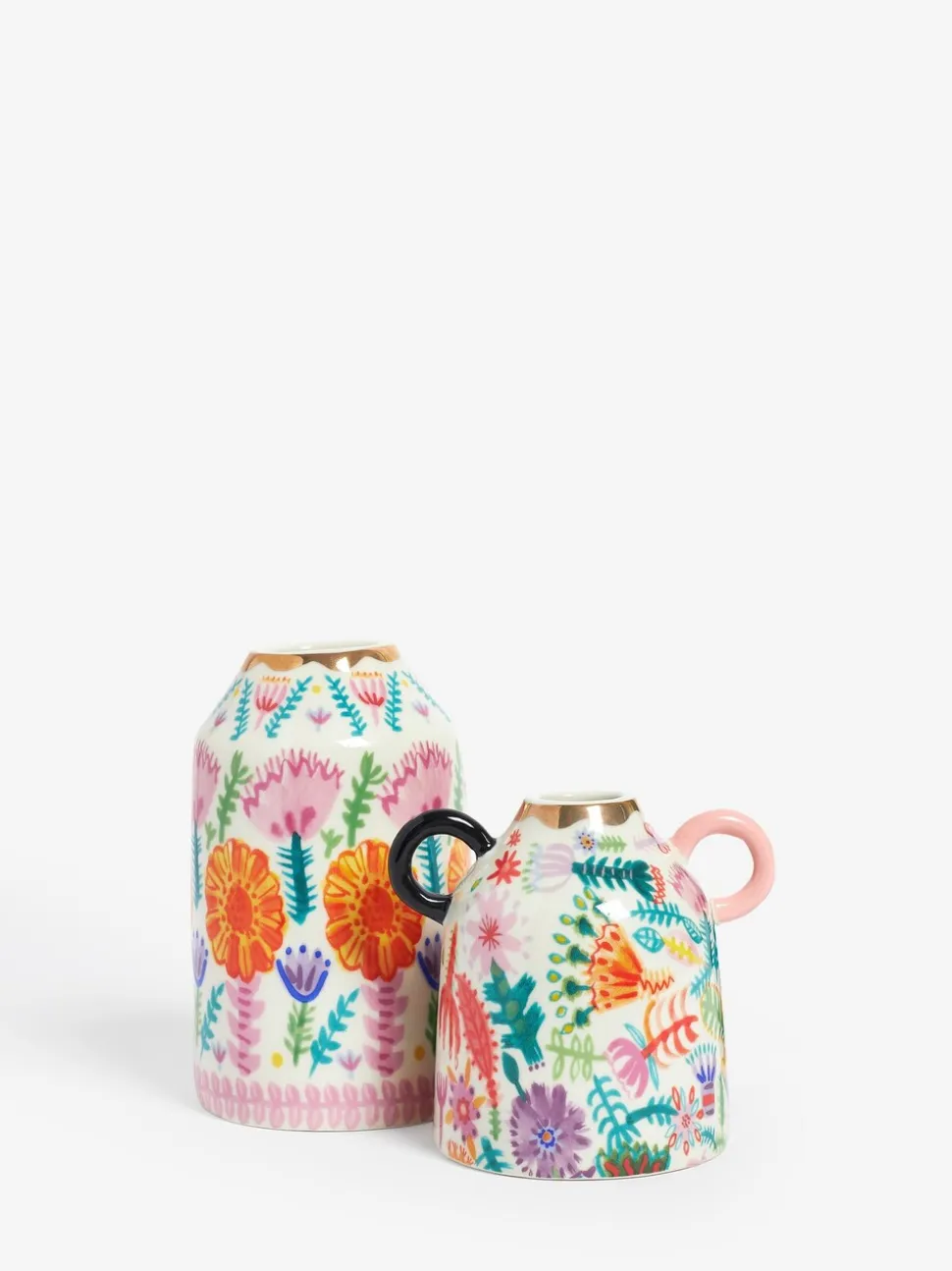 Lucy Tiffney Set of 2 Ceramic Mini Vases