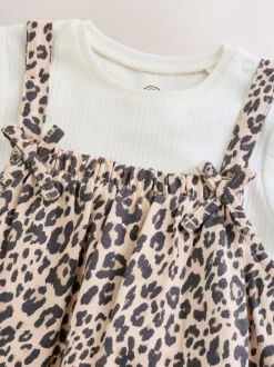Luipaardprint - Babyjersey bretelbroeken en Bodysuits Set van 2 stuks (0maanden -3jaar)