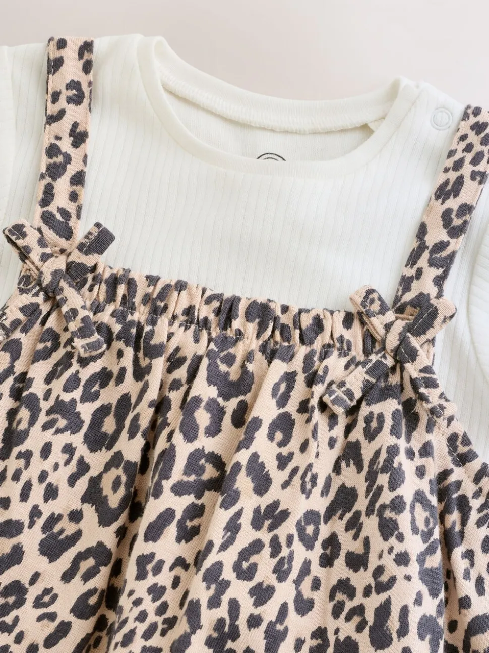 Luipaardprint - Babyjersey bretelbroeken en Bodysuits Set van 2 stuks (0maanden -3jaar)