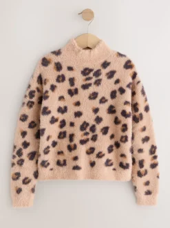 Luipaardprint - Fluffy trui (3 - 16 jr)