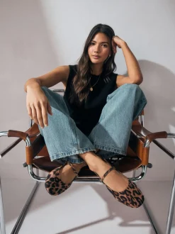 Luipaardprint - Mary Jane-schoenen met ronde neus