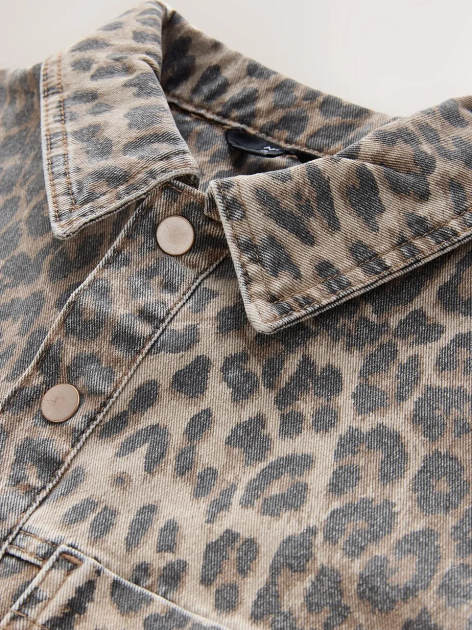 Luipaardprint - Mini Long Sleeve Utility Denim Dress