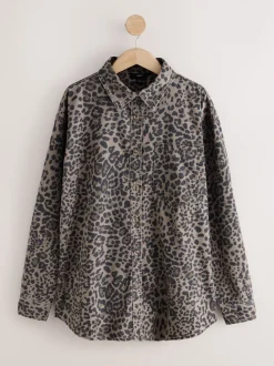 Luipaardprint - Oversized denim overhemd