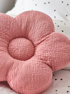 Madeliefvormig kussen met textuur van 100% katoen