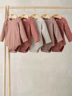 Mamas & Papas Woodblock Long Sleeve Bodysuits Pack of 5