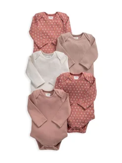 Mamas & Papas Woodblock Long Sleeve Bodysuits Pack of 5