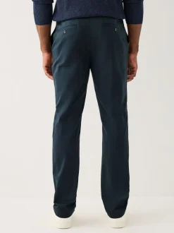 Marineblauw - Aansluitend - Slim-fit katoenen TENCEL™ lyocell blend chino's met comfortabele tailleband.