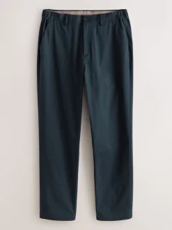 Marineblauw - Aansluitend - Slim-fit katoenen TENCEL™ lyocell blend chino's met comfortabele tailleband.