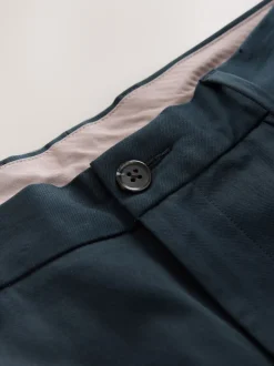 Marineblauw - Aansluitend - Slim-fit katoenen TENCEL™ lyocell blend chino's met comfortabele tailleband.