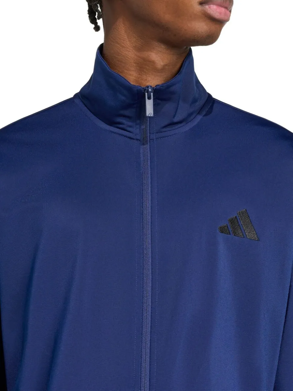 Marineblauw - adidas Sportswear basic tricot trainingspak met 3 strepen