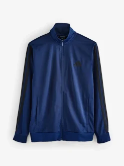 Marineblauw - adidas Sportswear basic tricot trainingspak met 3 strepen