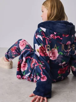 Marineblauw - Baker by Ted Baker All Over Floral Print Robe