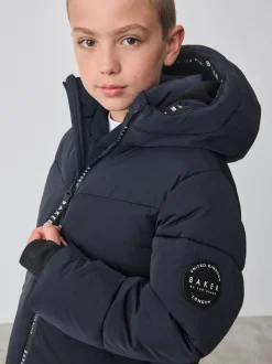 Marineblauw - Baker by Ted Baker Regenbestendig Gevoerd jack