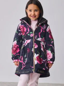 Marineblauw - Baker by Ted Baker regenjas met merklogo op de zoom