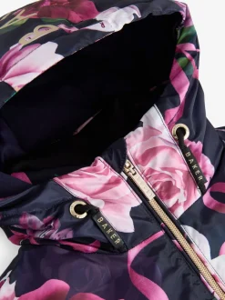 Marineblauw - Baker by Ted Baker regenjas met merklogo op de zoom