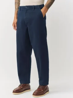 Marineblauw - Barrel Fit - Authentic Cotton Rich Stretch Trousers