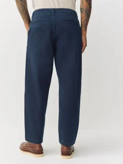 Marineblauw - Barrel Fit - Authentic Cotton Rich Stretch Trousers