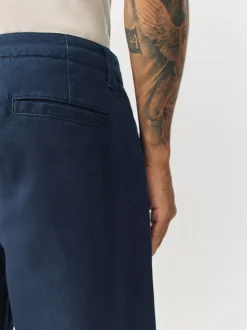 Marineblauw - Barrel Fit - Authentic Cotton Rich Stretch Trousers