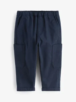 Marineblauw - Broek met elastische taille en zijzakken (3mnd -7jr)