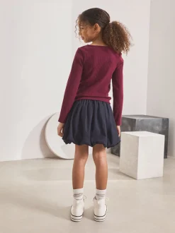 Marineblauw - Cargo rok met bubbels (3-16jr)