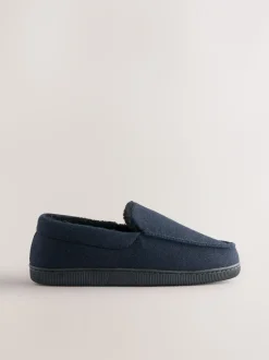 Marineblauw - Closed Back Textured Slippers