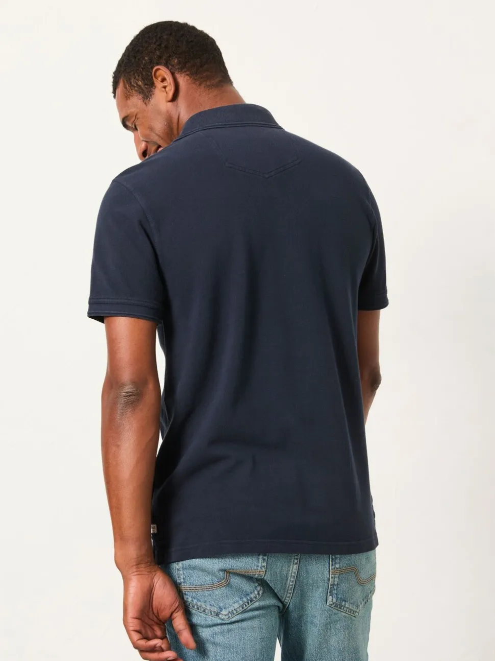 Marineblauw - FatFace - Piqué polo met korte mouwen