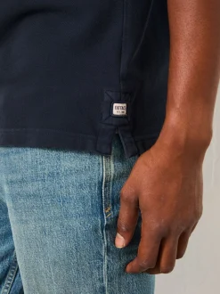 Marineblauw - FatFace - Piqué polo met korte mouwen