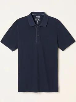 Marineblauw - FatFace - Piqué polo met korte mouwen