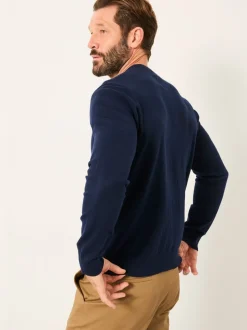 Marineblauw - FatFace Crew Neck Knitted Jumper