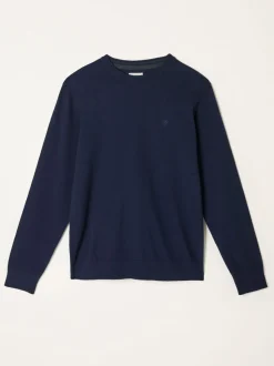 Marineblauw - FatFace Crew Neck Knitted Jumper