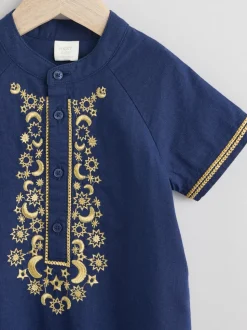 Marineblauw - Gelegenheidsrompertje voor baby's (0mnd -2jr)