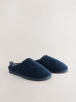 Marineblauw - Instappantoffels met borgvoering