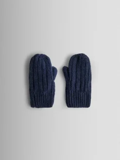 Marineblauw - JoJo Maman Bébé Knitted Mittens
