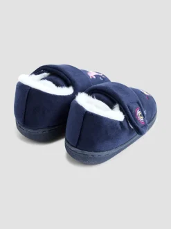 Marineblauw - JoJo Maman Bébé - Pantoffelschoenen met eenhoorn