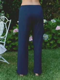 Marineblauw - Laura Ashley gebreide loungebroek
