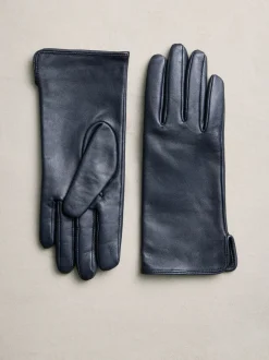 Marineblauw - Leren handschoenen