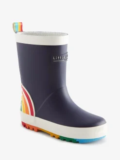 Marineblauw - Little Bird by Jools Oliver regenlaarzen met regenboog