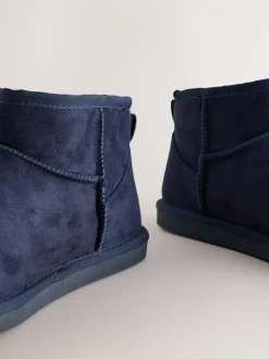Marineblauw - Microsuede Boot Slippers